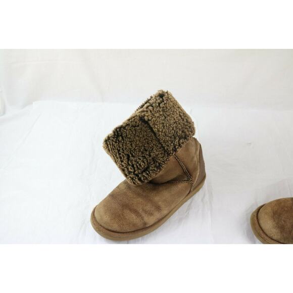 UGG AUSTRALIA 5823 Classic Tall Leather & Sheepskin Boots Metallic Bronze W8 - Picture 7 of 8